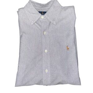 Ralph Lauren Men's Light Gray Long Sleeve Button Down Shirt Size Medium